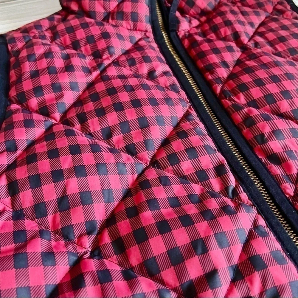 J. CREW Women’s Excursion‎ Gingham Down Puffer Buffalo Vest XS Preppy Lumberjack